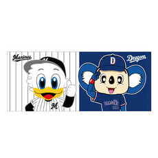 マリーンズ×ドラゴンズ マスコットフェイスタオル