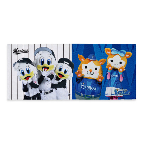 マリーンズ&times;ベイスターズ 実写マスコット集合 フェイスタオル 詳細画像 1カラー 1