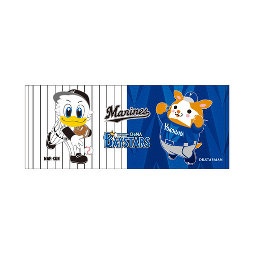 マリーンズ&times;ベイスターズ イラストマスコットコラボ フェイスタオル 詳細画像 1カラー 1