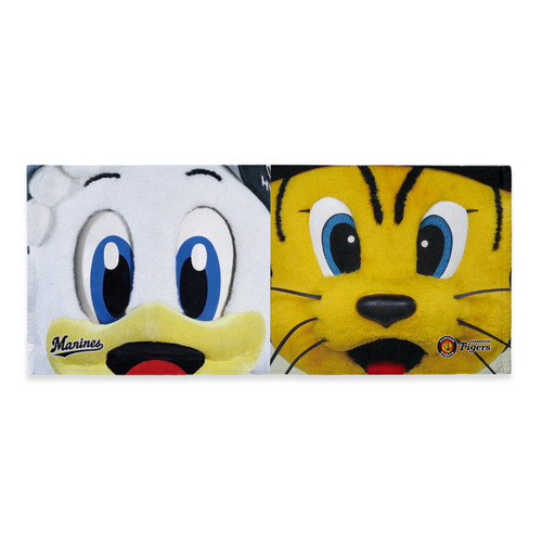 マリーンズ&times;タイガース 実写マスコットコラボ クローズアップフェイスタオル 詳細画像 1カラー 1