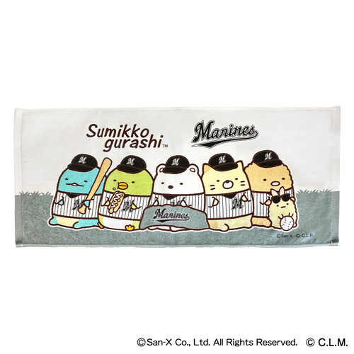 すみっコぐらし&times;マリーンズ2026 フェイスタオル 詳細画像 1カラー 1