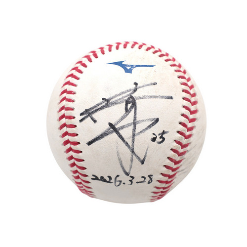 ヒーロー試合球C#35田中(2026.3.28)「6回無失点5奪三振、プロ初勝利！」