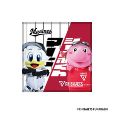 マリーンズ×千葉ジェッツ 実写マスコットコラボアミニタオル(マーくん×ジャンボくん)