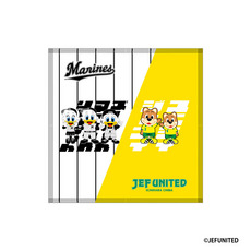 マリーンズ×ジェフユナイテッド市原・千葉 イラストマスコットコラボミニタオル(マリーンズキャラクター×ジェフィ&ユニティ)
