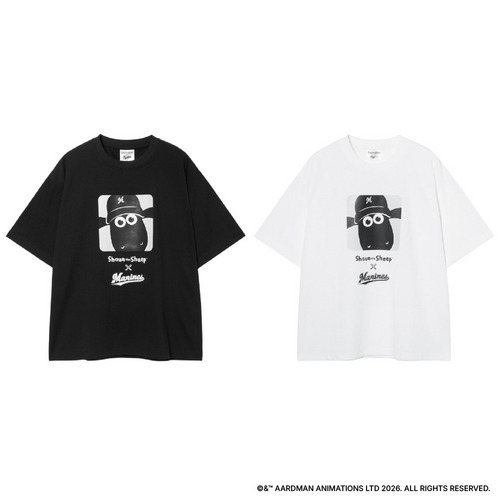 ひつじのショーン&times;MARINES スクエアプリントTシャツ 詳細画像 ホワイト 1