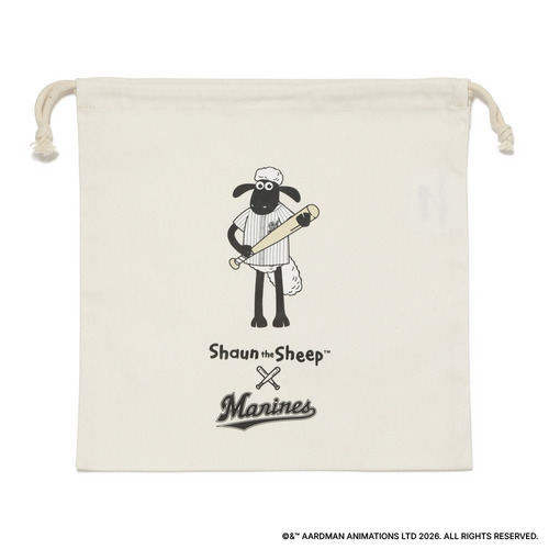 ひつじのショーン&times;MARINES 巾着/バッター 詳細画像 ナチュラル 1