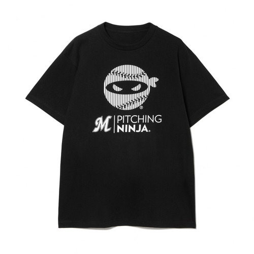 MARINES&times;PITCHING NINJA半袖Tシャツ（ストライプ） 詳細画像 ブラック 1