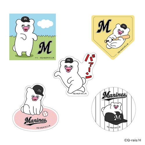 絶滅寸前の動物 ハッチンパモス&times;千葉ロッテマリーンズ ランダムステッカー （全5種）バラ 詳細画像 1カラー 1