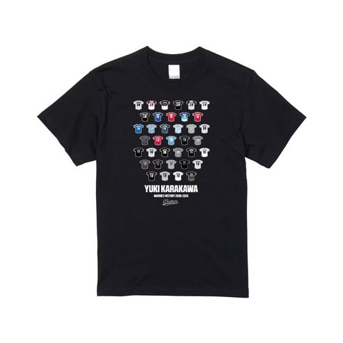唐川侑己投手引退メモリアル Tシャツ(歴代ユニホーム) 詳細画像 ブラック 1