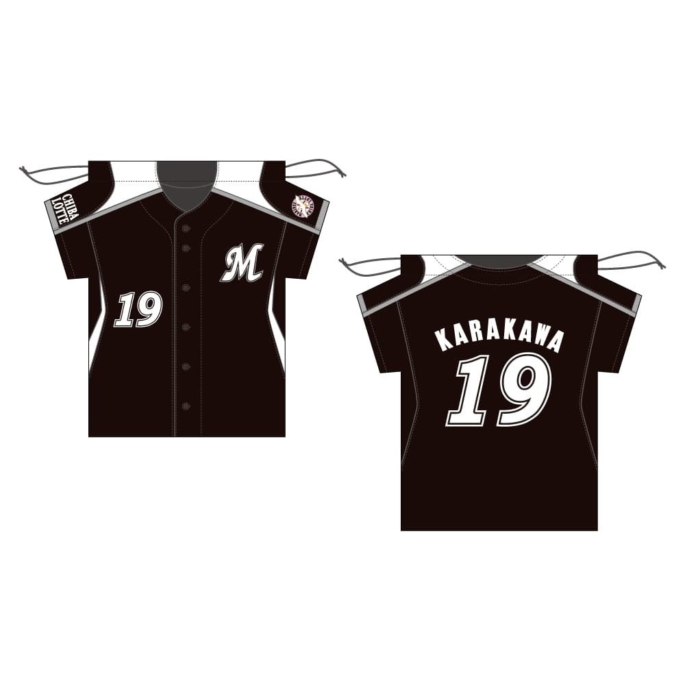 千葉ロッテマリーンズ 唐川侑己 ユニフォーム ユニホーム Mサイズ 唐川侑己投手引退メモリアル 歴代ユニホーム展開 ユニホーム型巾着