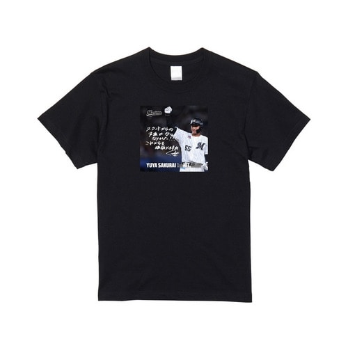 櫻井ユウヤ選手 プロ入り初ヒット記念 Tシャツ(直筆メッセージ) 詳細画像 ブラック 1