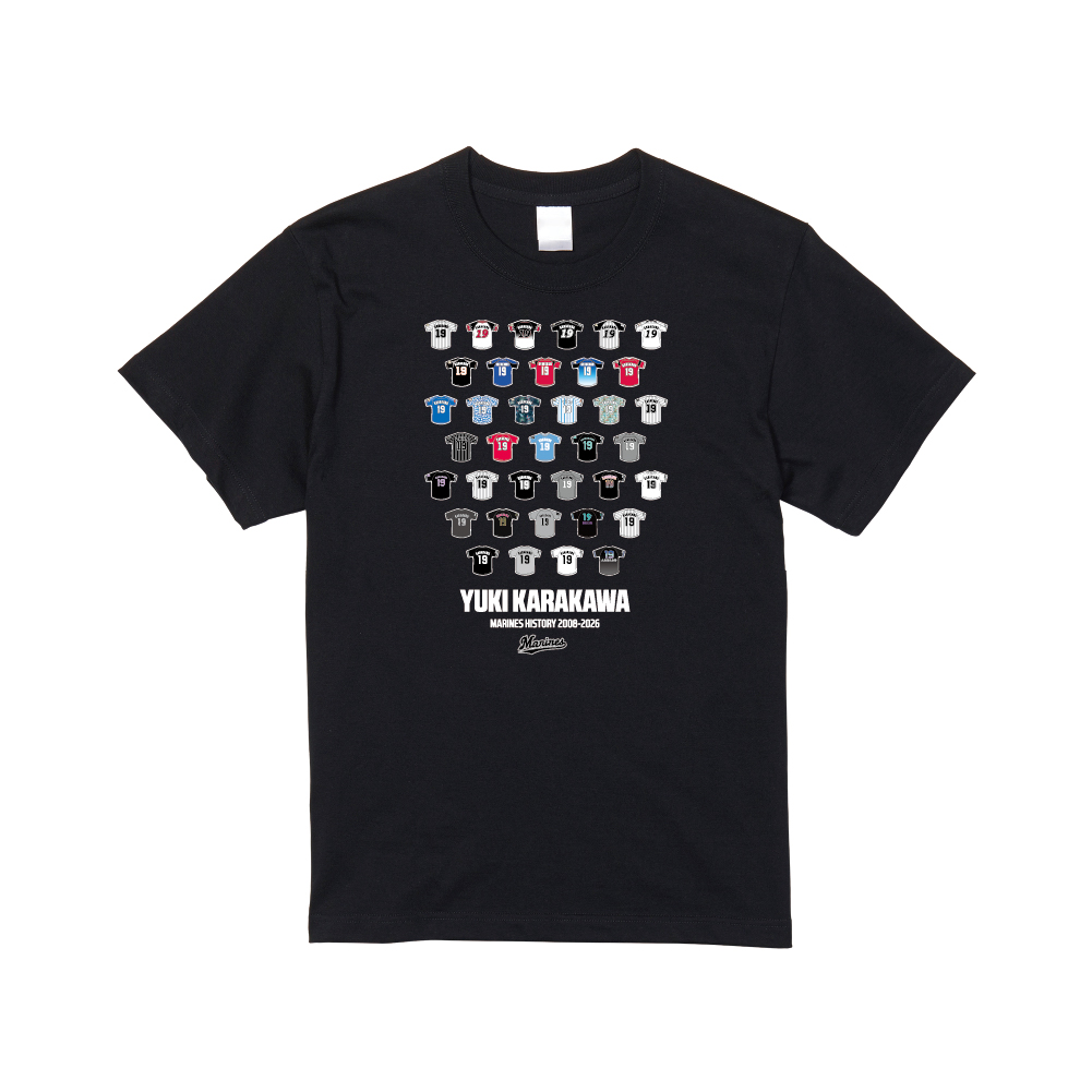 唐川侑己投手引退メモリアル Tシャツ(歴代ユニホーム)